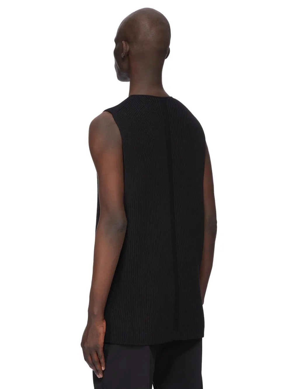 Rick Owens Concordians Runway V Tank In Black Wool
