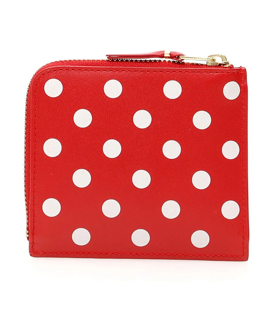 Leather Polkadot Wallet With Zipper