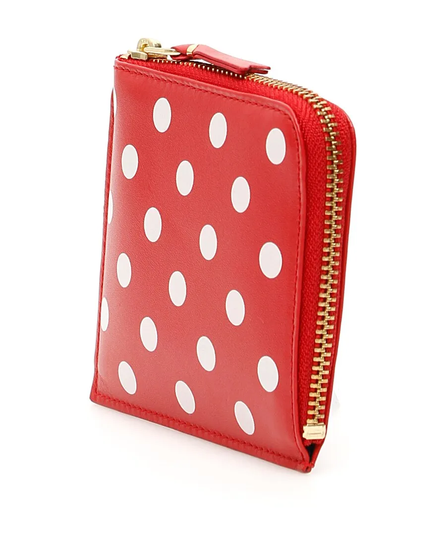Leather Polkadot Wallet With Zipper
