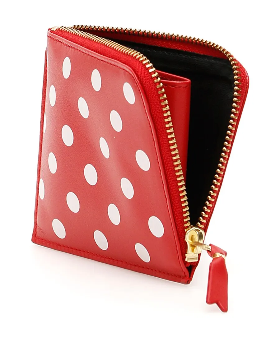 Leather Polkadot Wallet With Zipper