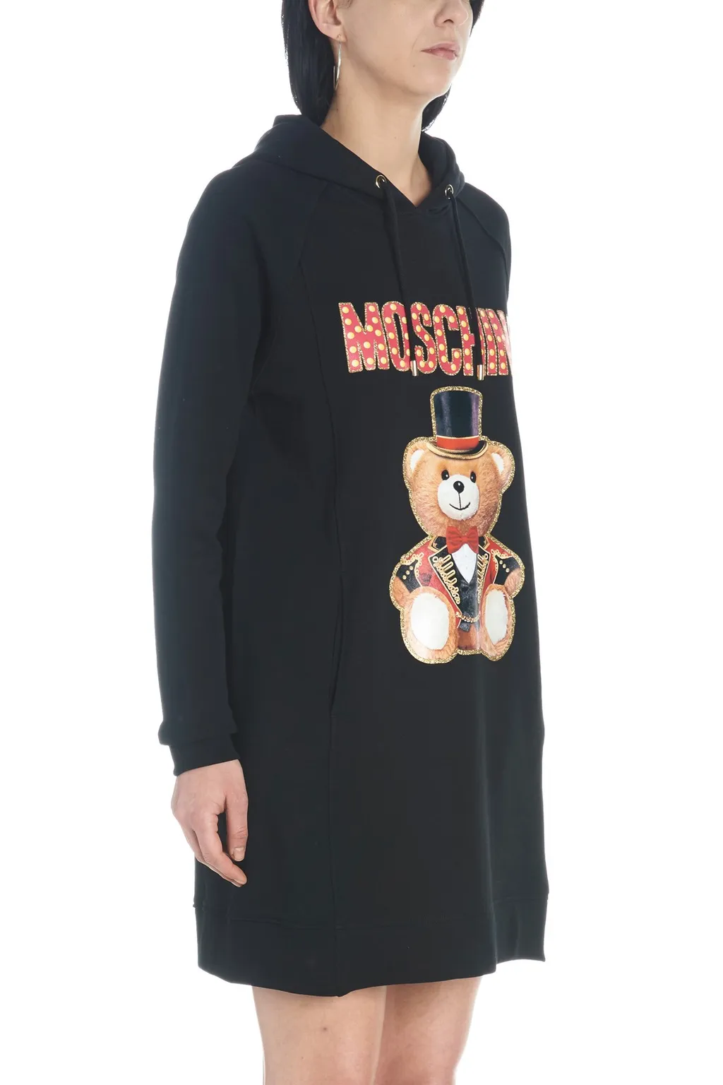 Black Circus Teddy Printed Hoodie Dress