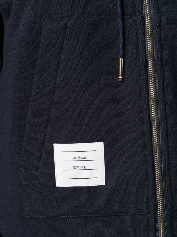 Center-Back Stripe Zip-Up Hoodie