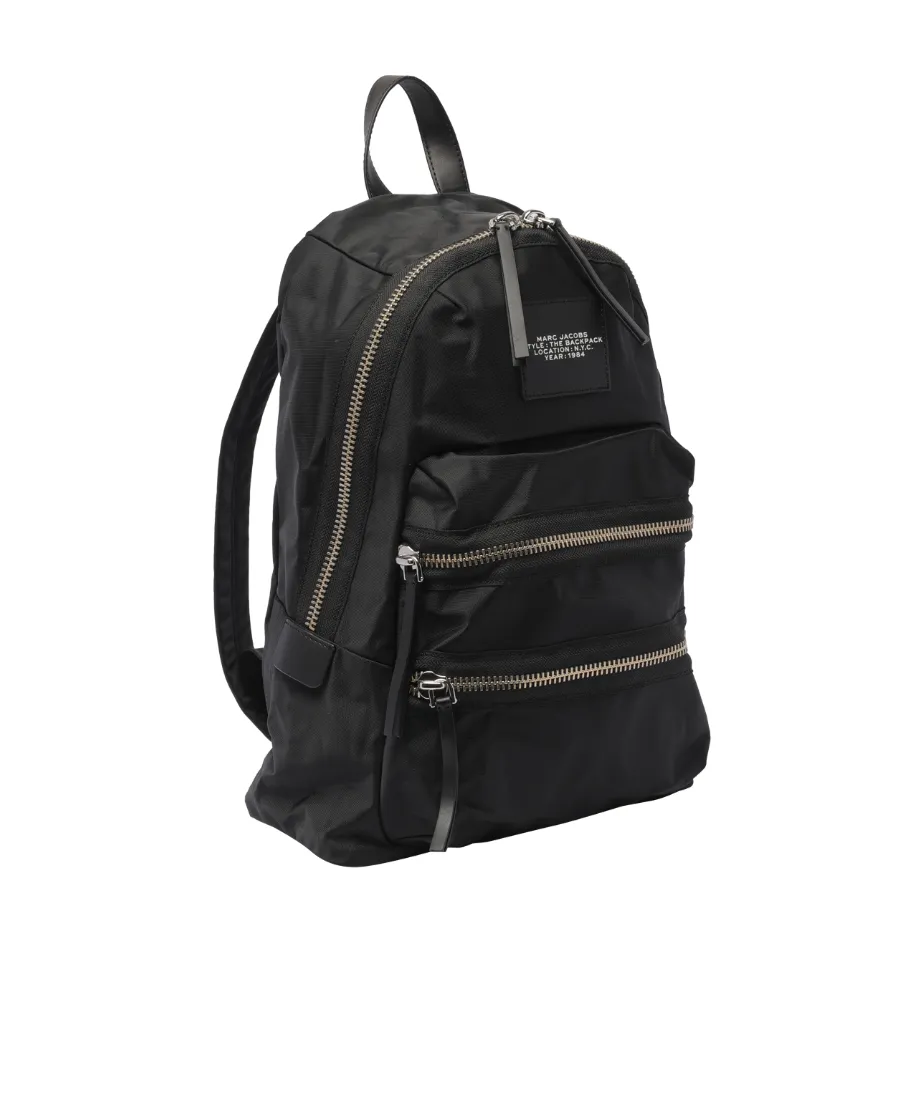 Marc Jacobs The Biker Logo-Patch Zipped Large Backpack
