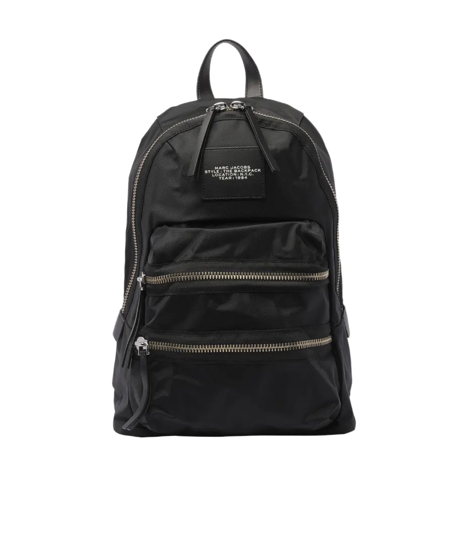 Marc Jacobs The Biker Logo-Patch Zipped Large Backpack
