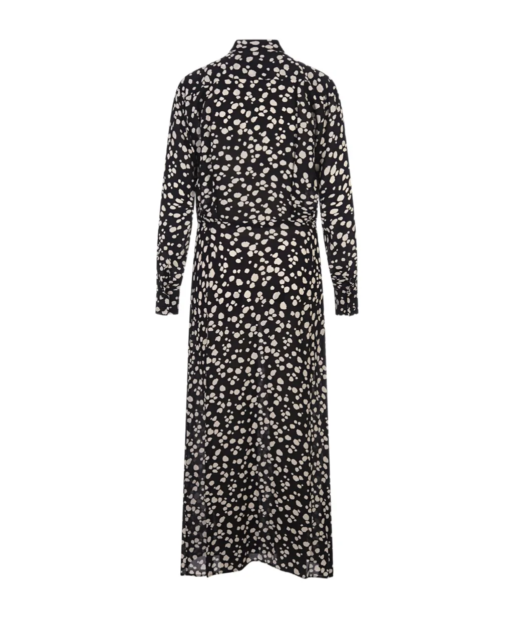 Msgm Spot-Printed Long-Sleeved Maxi Dress