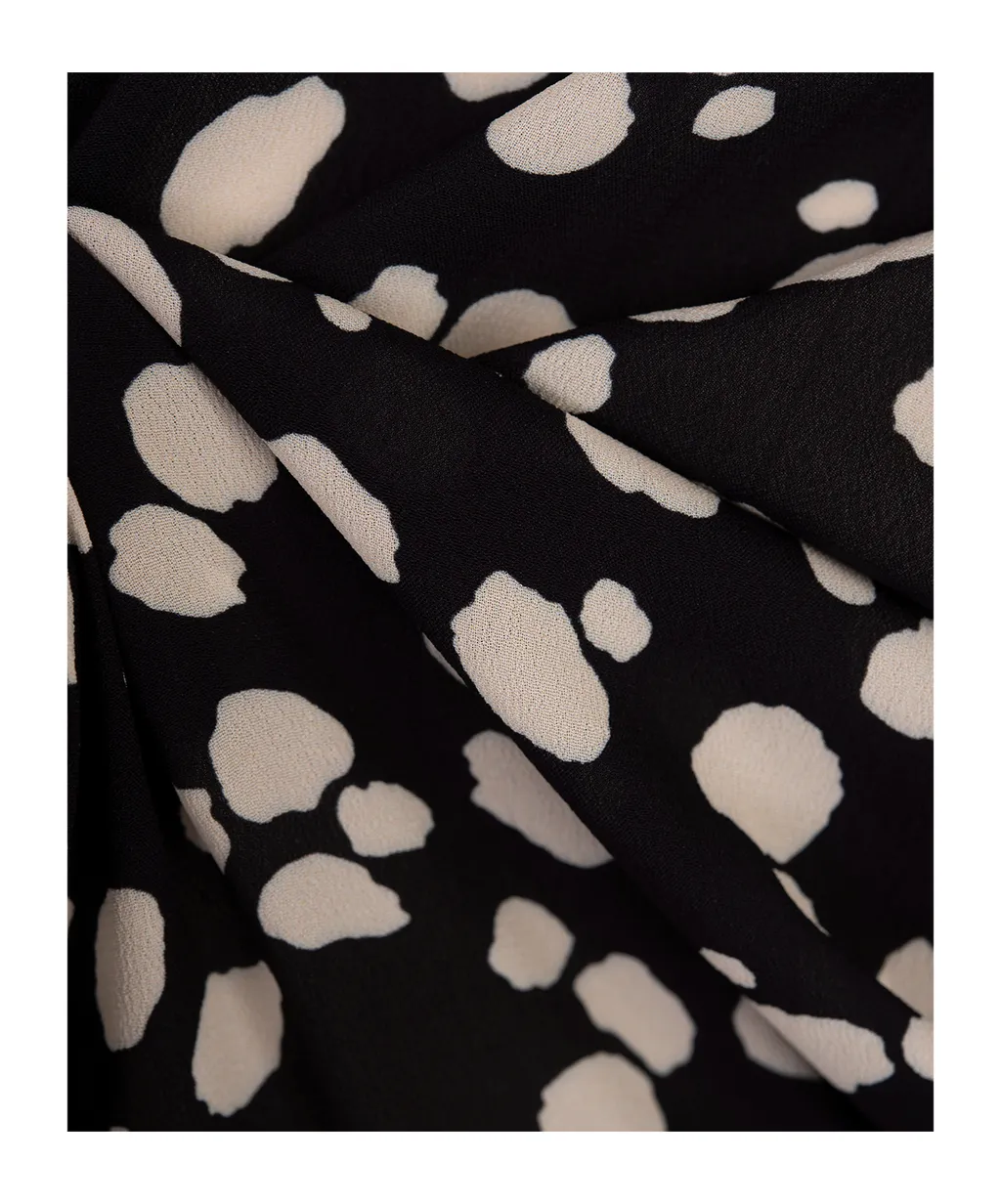 Msgm Spot-Printed Long-Sleeved Maxi Dress
