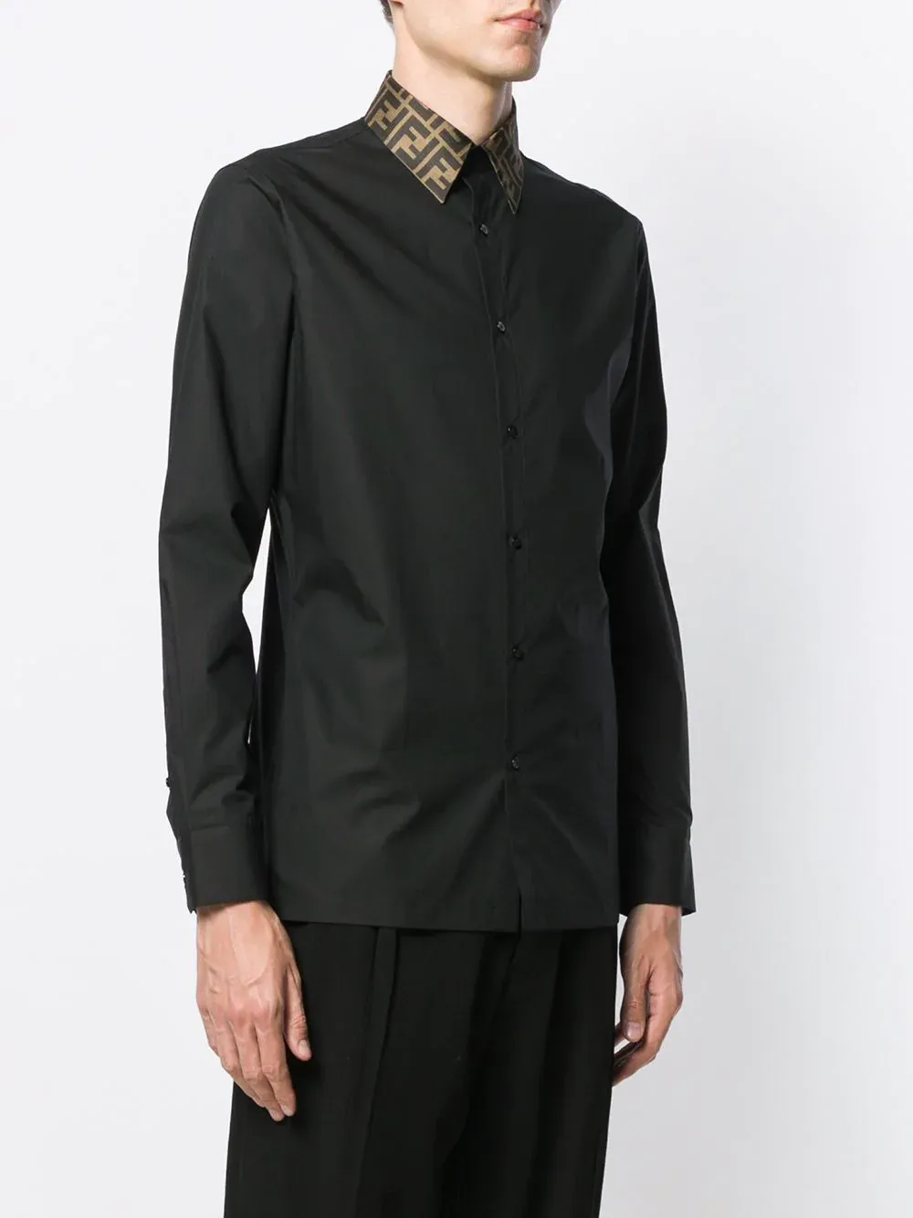 Fendi Long Sleeved Ff Jacquard Shirt