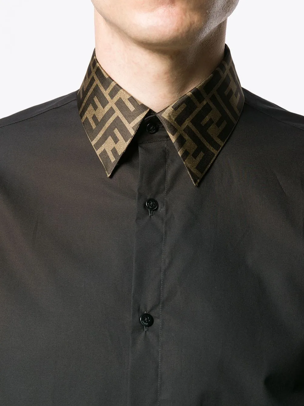 Fendi Long Sleeved Ff Jacquard Shirt