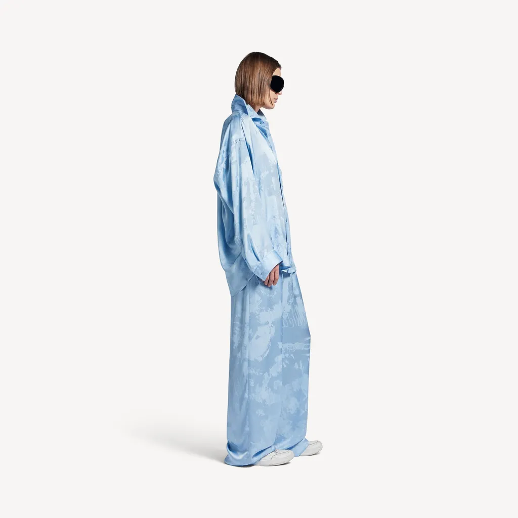 Washed Crayon Allover Long Sleeve Cocoon Shirt