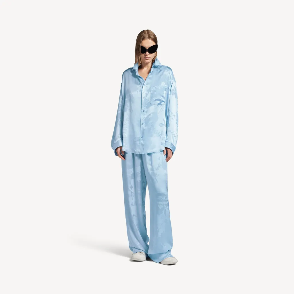 Washed Crayon Allover Long Sleeve Cocoon Shirt