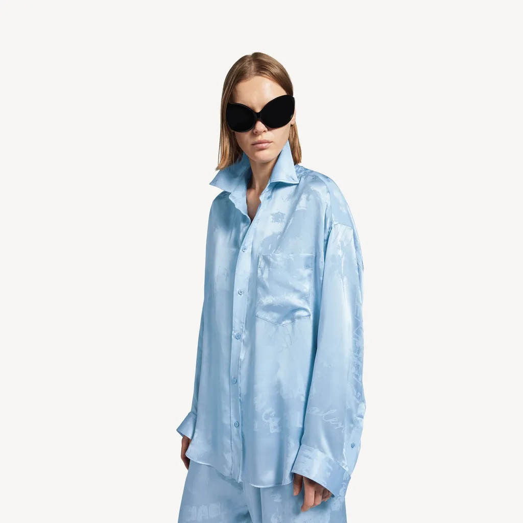 Washed Crayon Allover Long Sleeve Cocoon Shirt