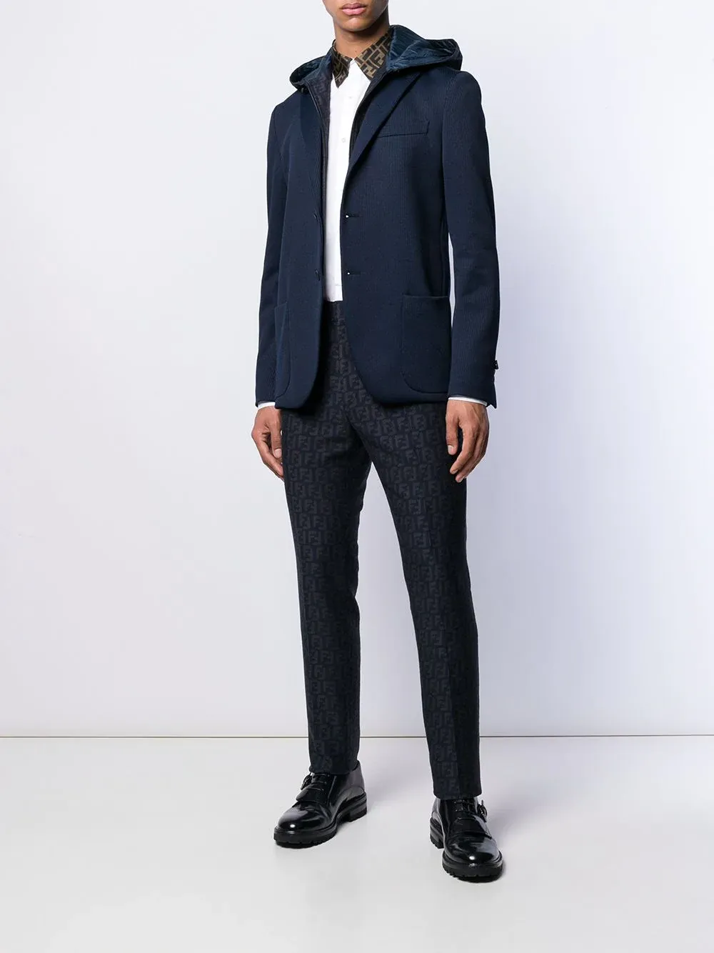 Fendi Long Sleeved Ff Jacquard Shirt