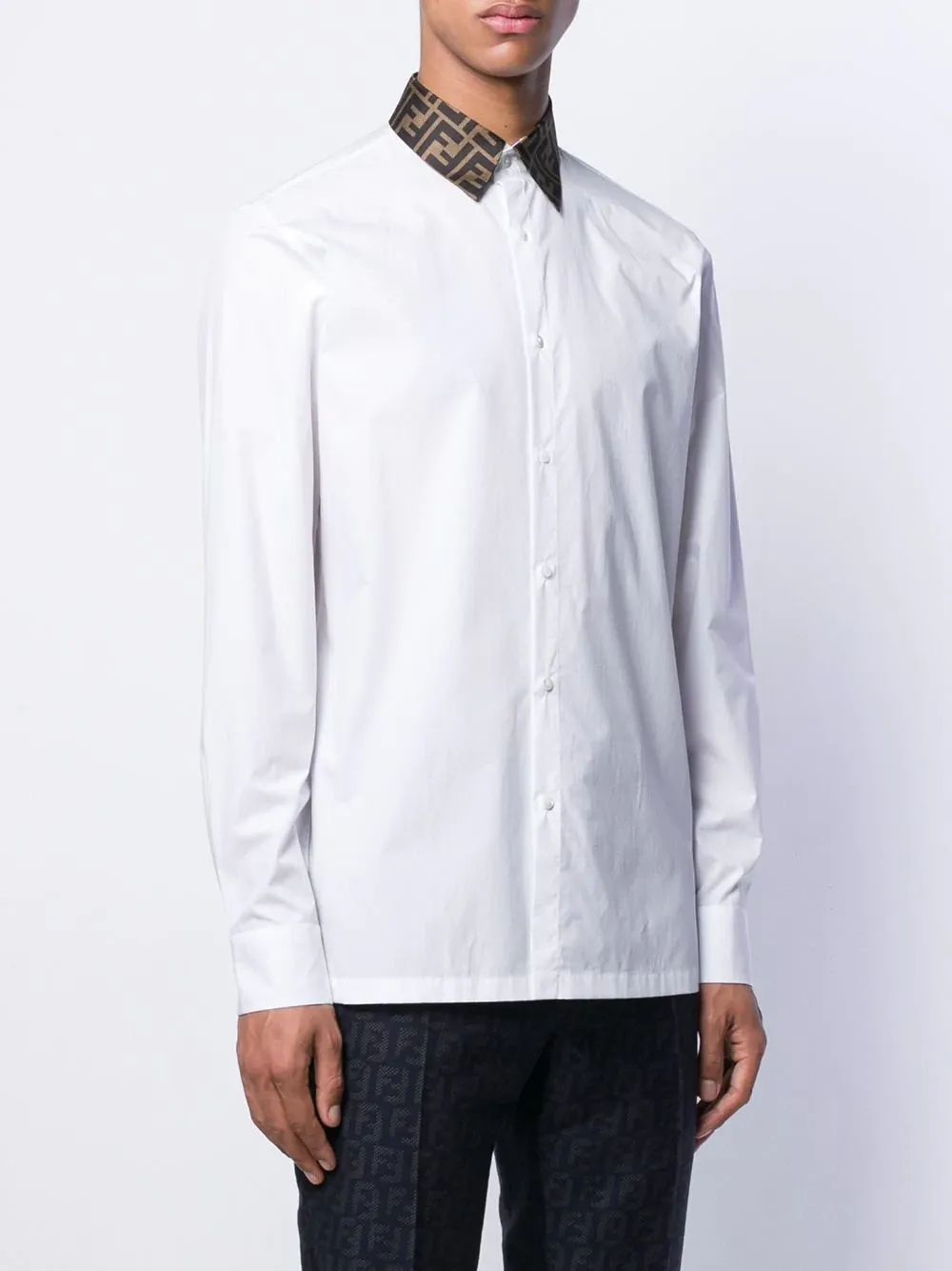 Fendi Long Sleeved Ff Jacquard Shirt