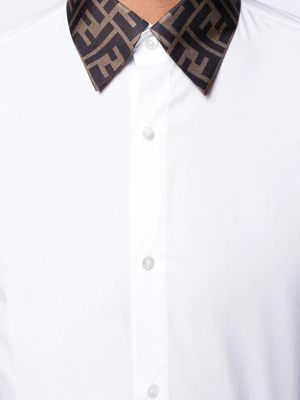 Fendi Long Sleeved Ff Jacquard Shirt