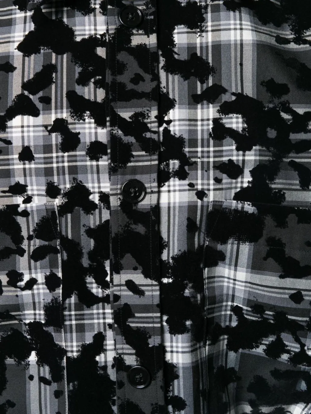 Flocked Plaid Shirt