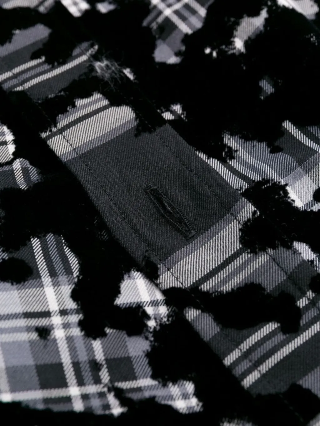 Flocked Plaid Shirt