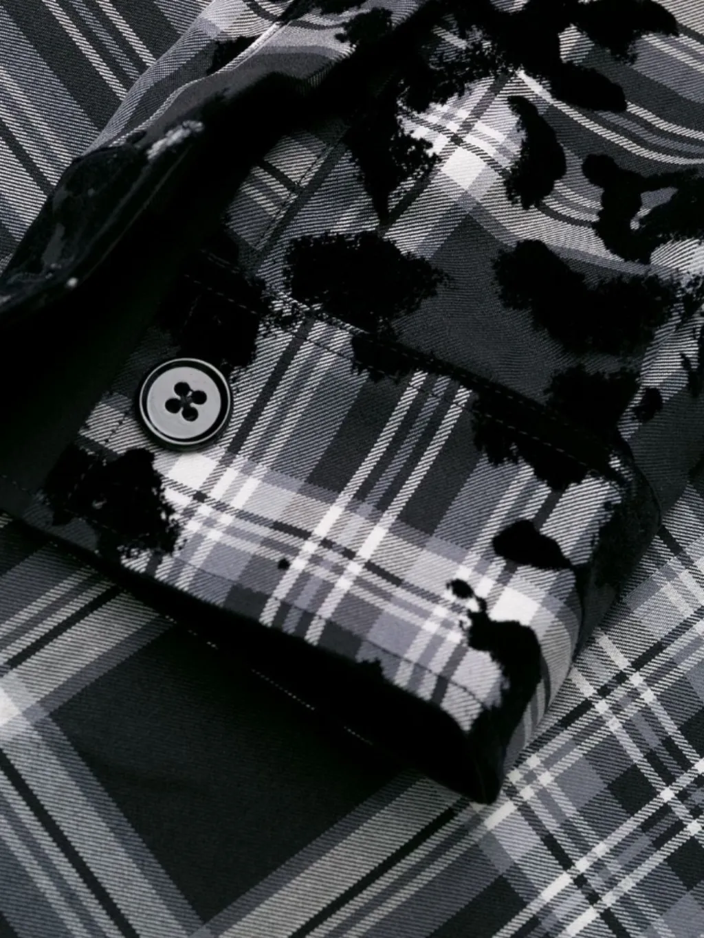 Flocked Plaid Shirt