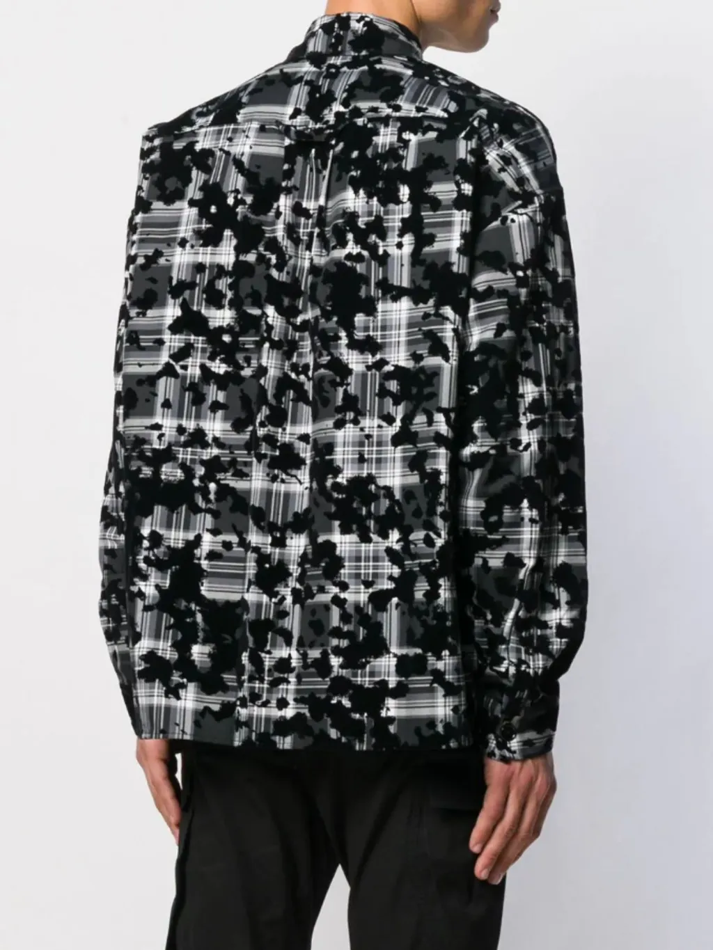 Flocked Plaid Shirt