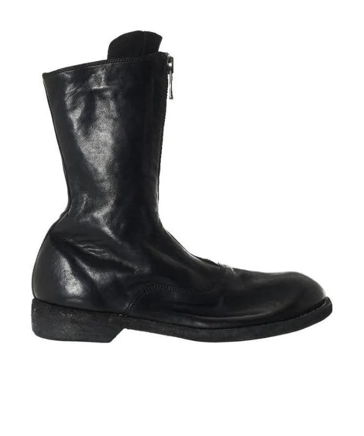 Zipped Low-Heel Ankle Boots