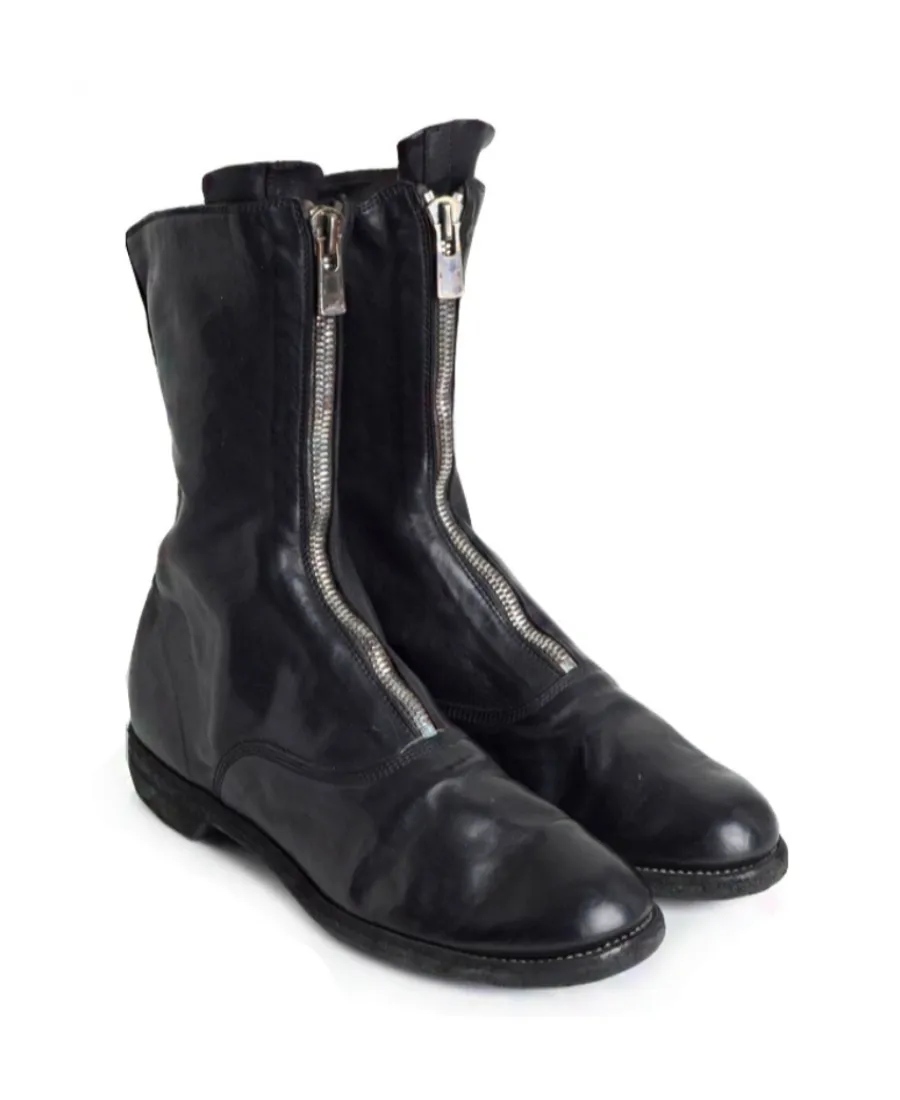 Zipped Low-Heel Ankle Boots