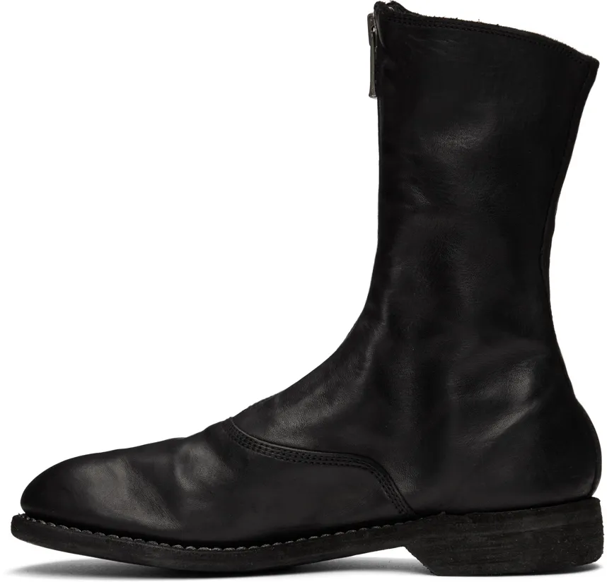 Zipped Low-Heel Ankle Boots