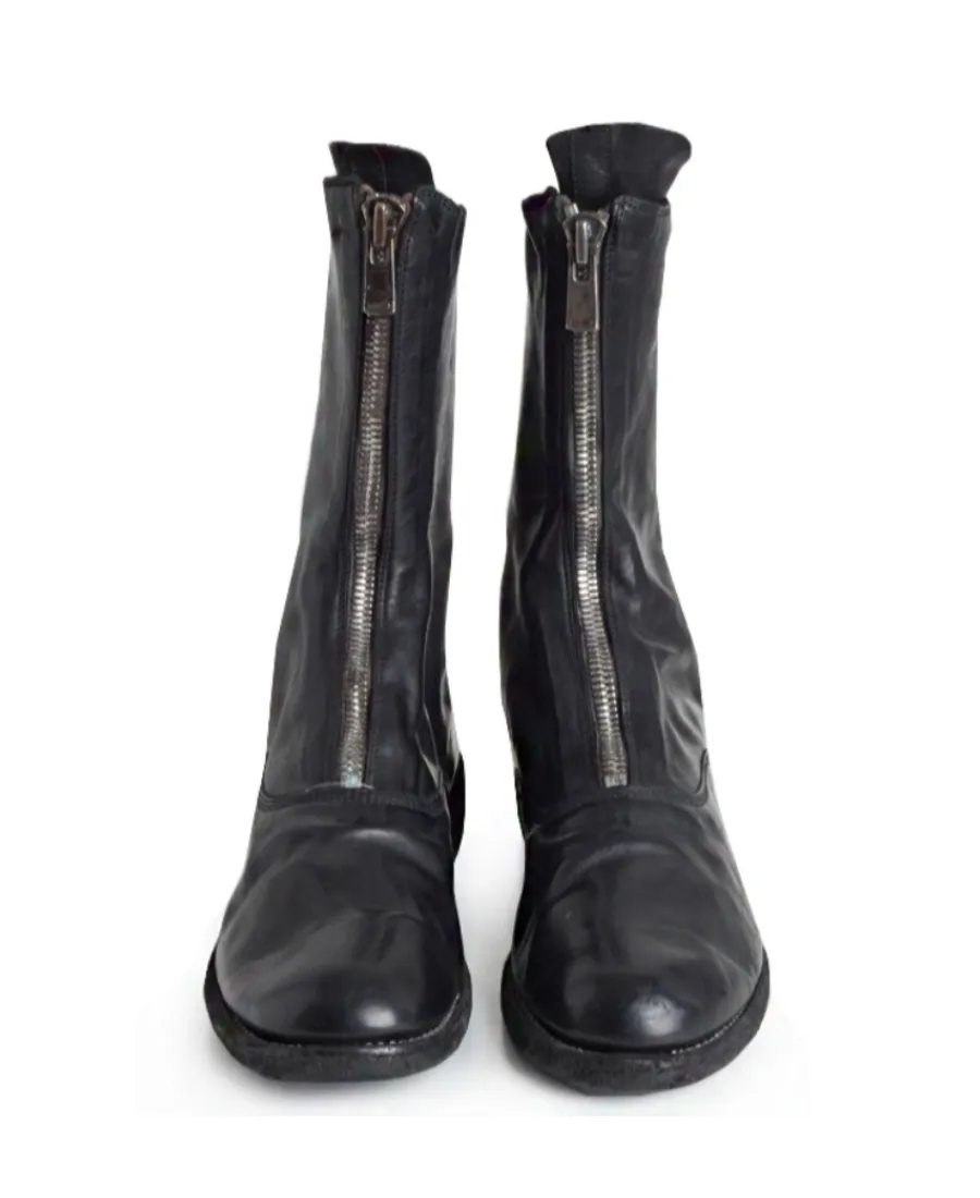 Zipped Low-Heel Ankle Boots