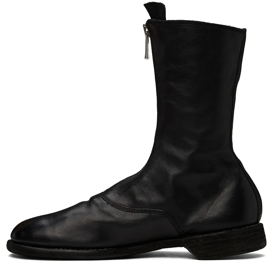 Zipped Low-Heel Ankle Boots