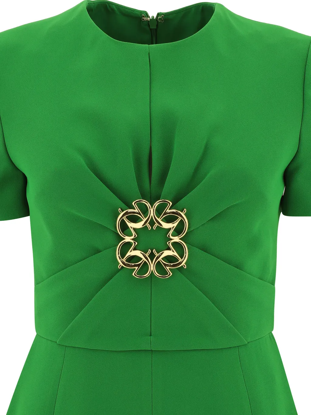 Elie Saab Cady Gathered Crewneck Dress