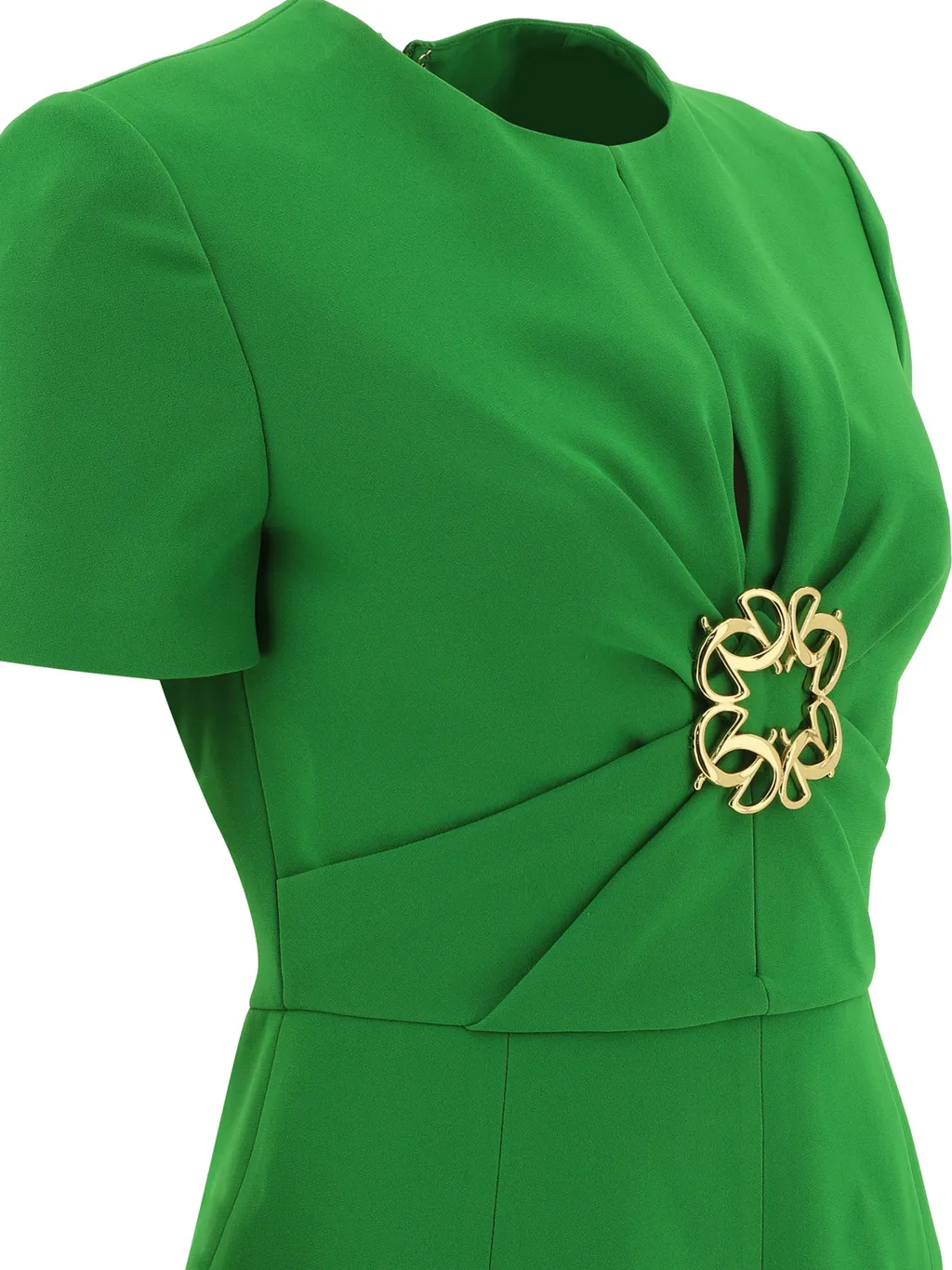 Elie Saab Cady Gathered Crewneck Dress