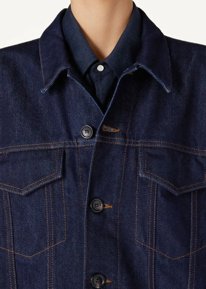 Long-Sleeved Denim Coat