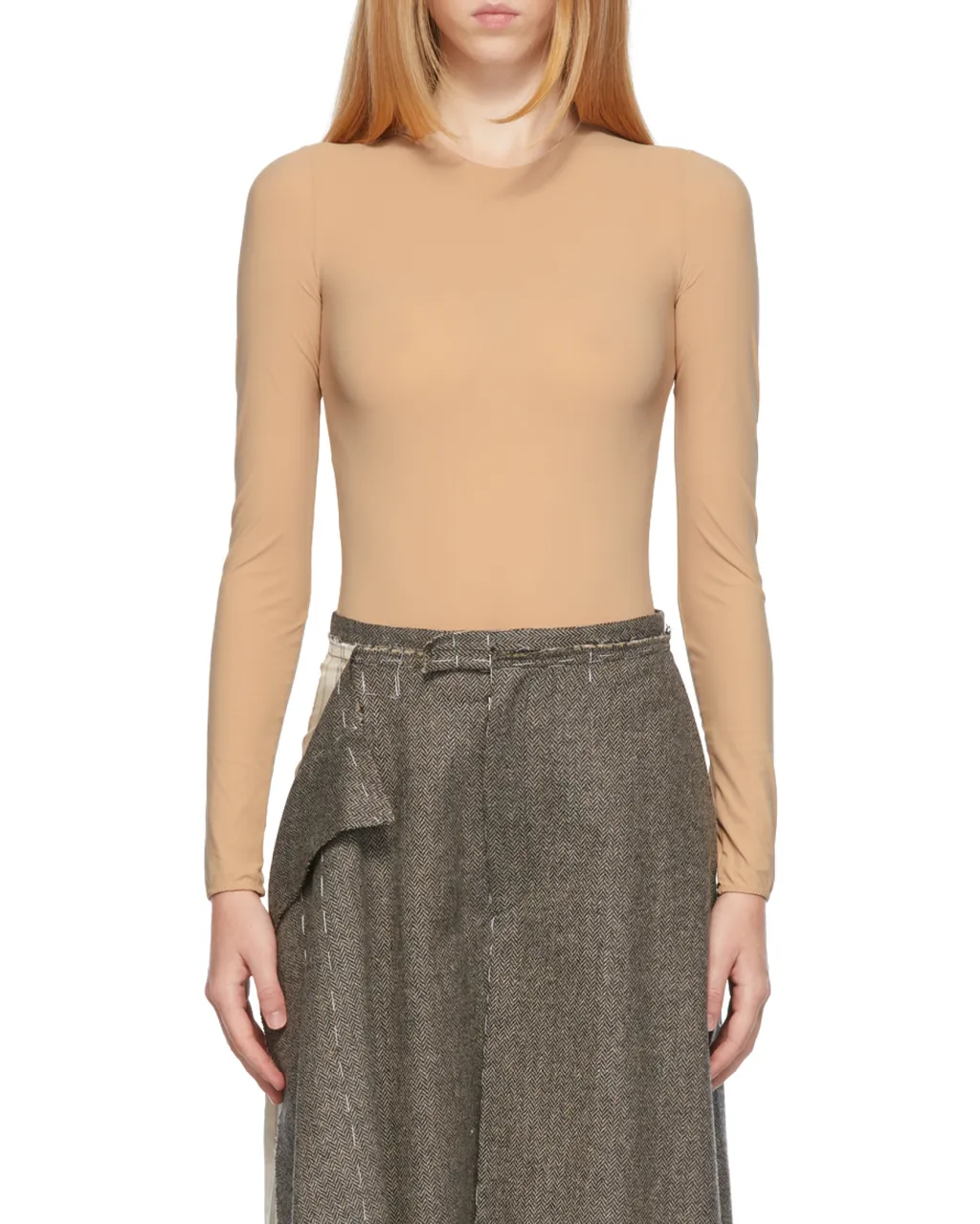 Maison Margiela Four-Stitch Long-Sleeve Bodysuit