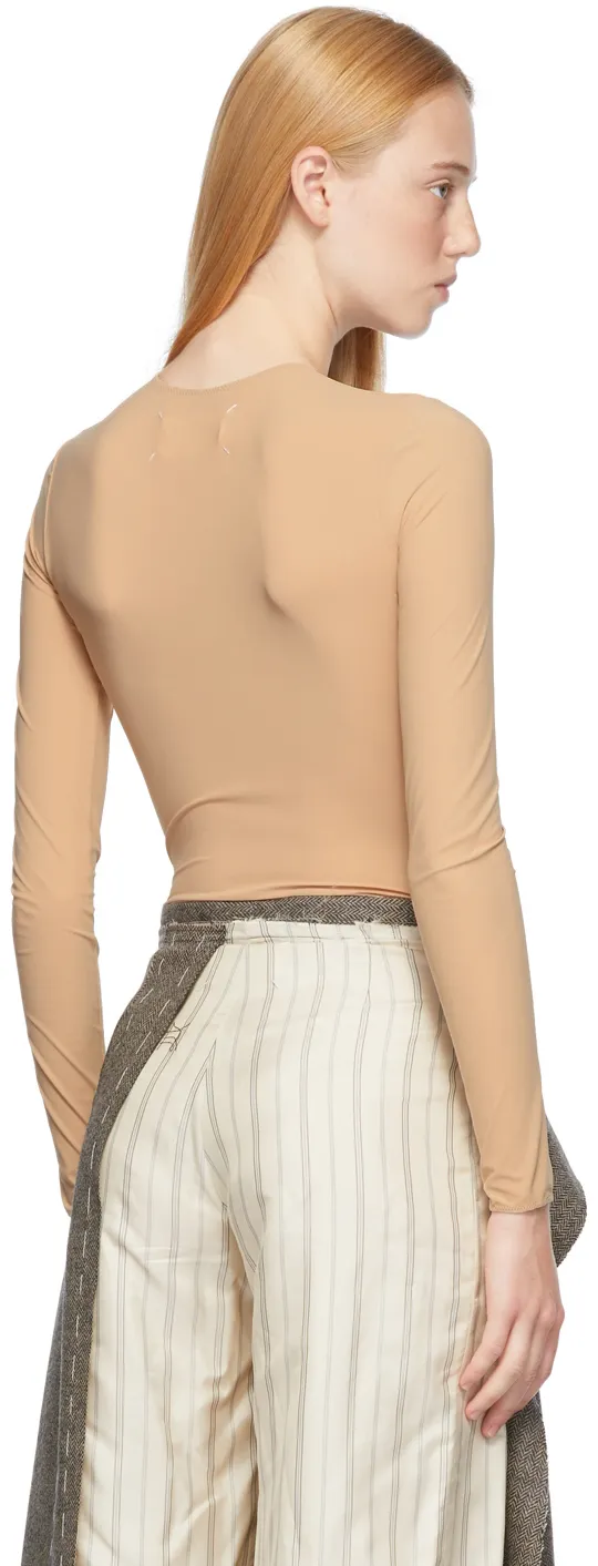Maison Margiela Four-Stitch Long-Sleeve Bodysuit