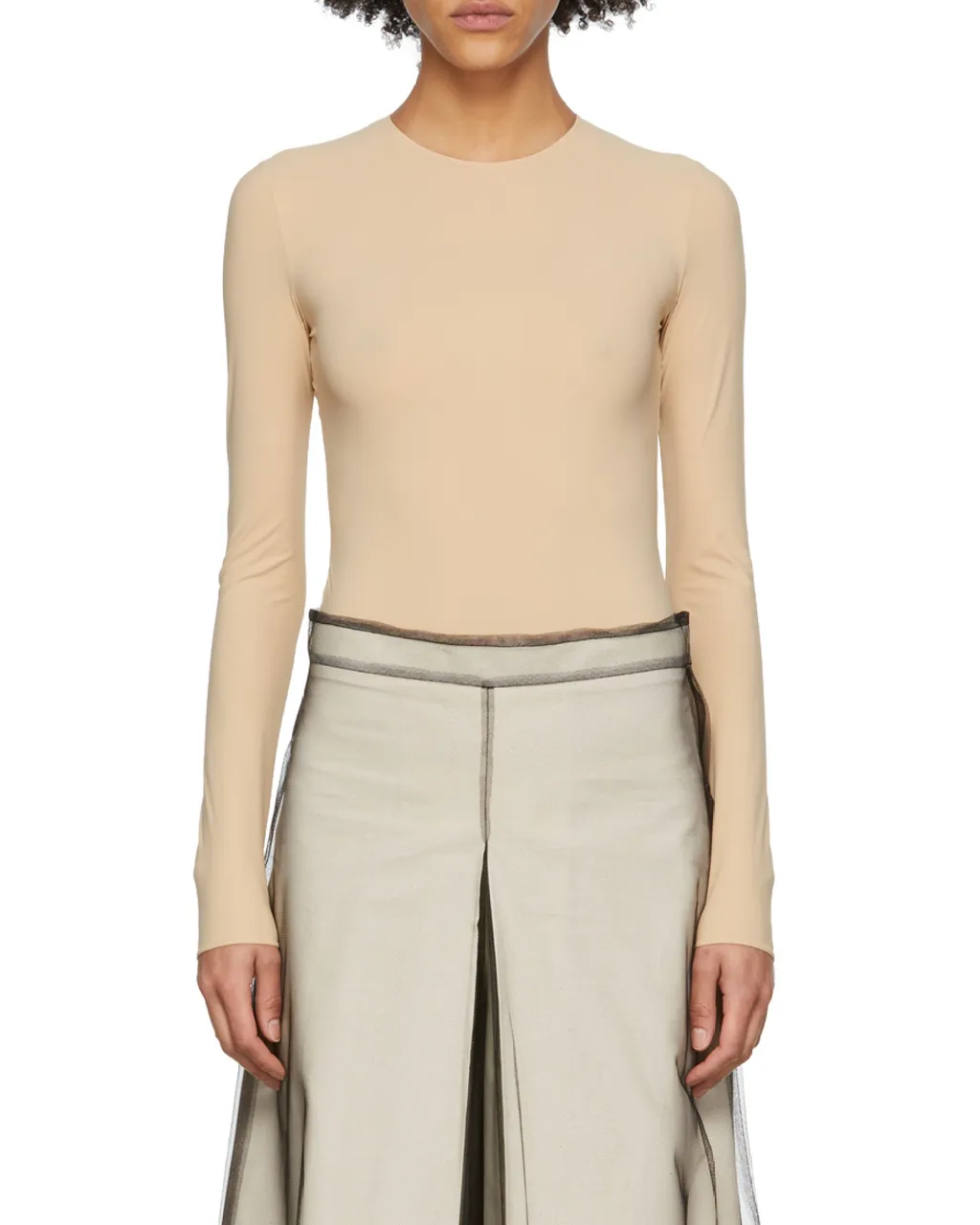 Maison Margiela Four-Stitch Long-Sleeve Bodysuit