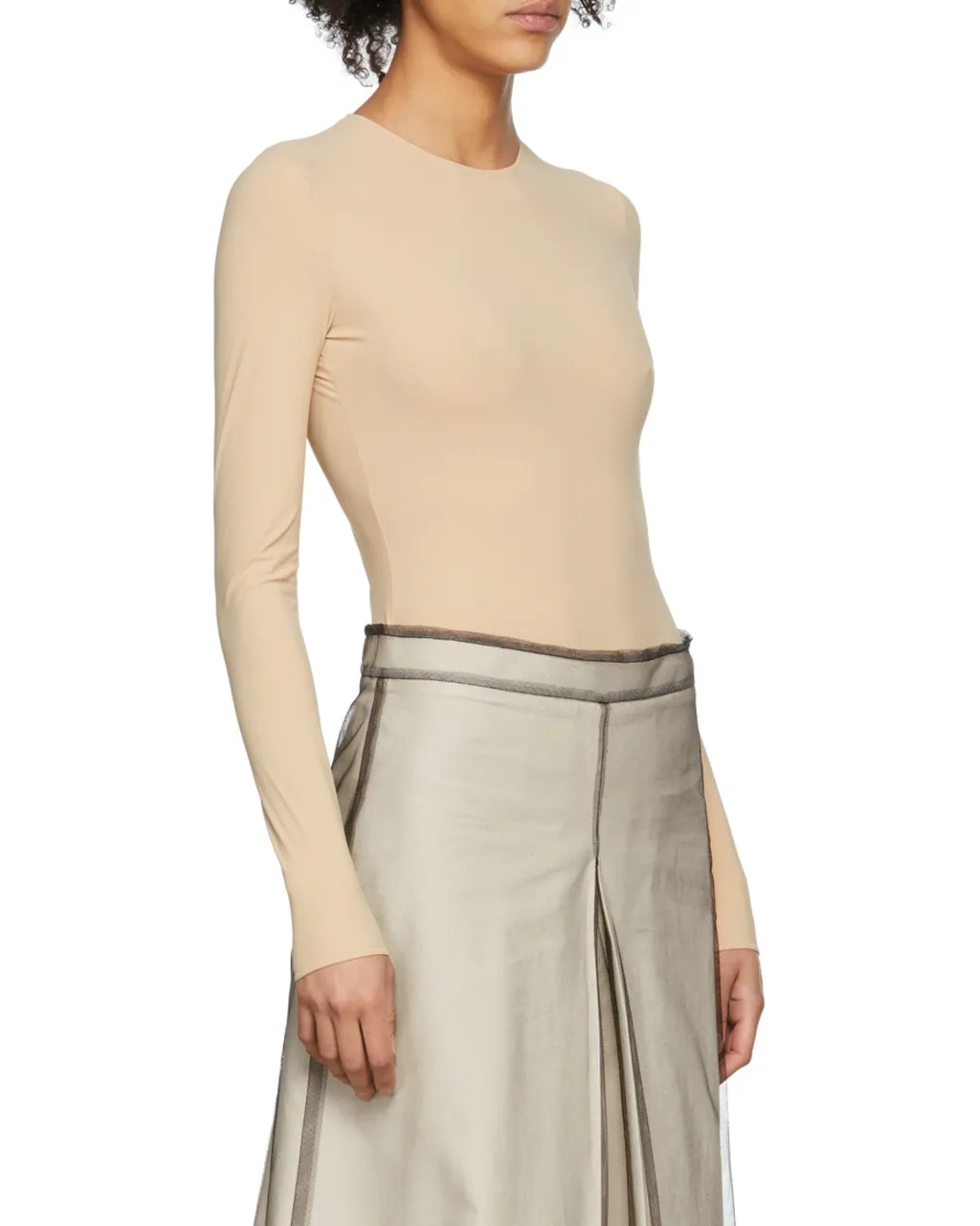 Maison Margiela Four-Stitch Long-Sleeve Bodysuit