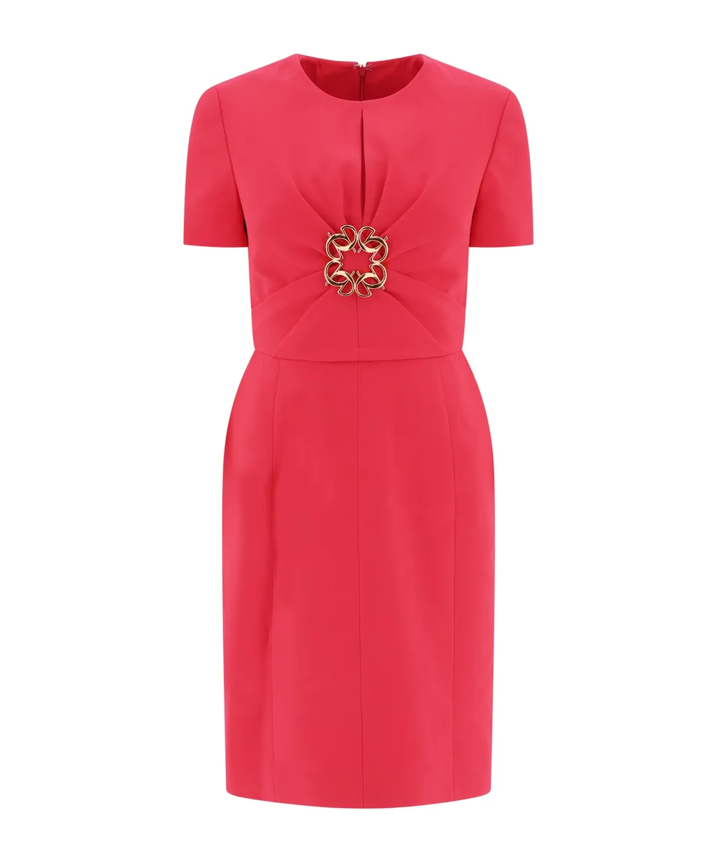 Elie Saab Cady Gathered Crewneck Dress