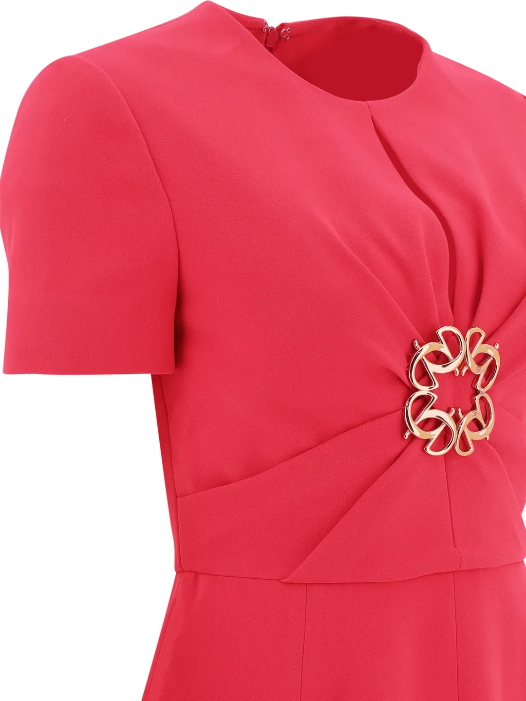 Elie Saab Cady Gathered Crewneck Dress