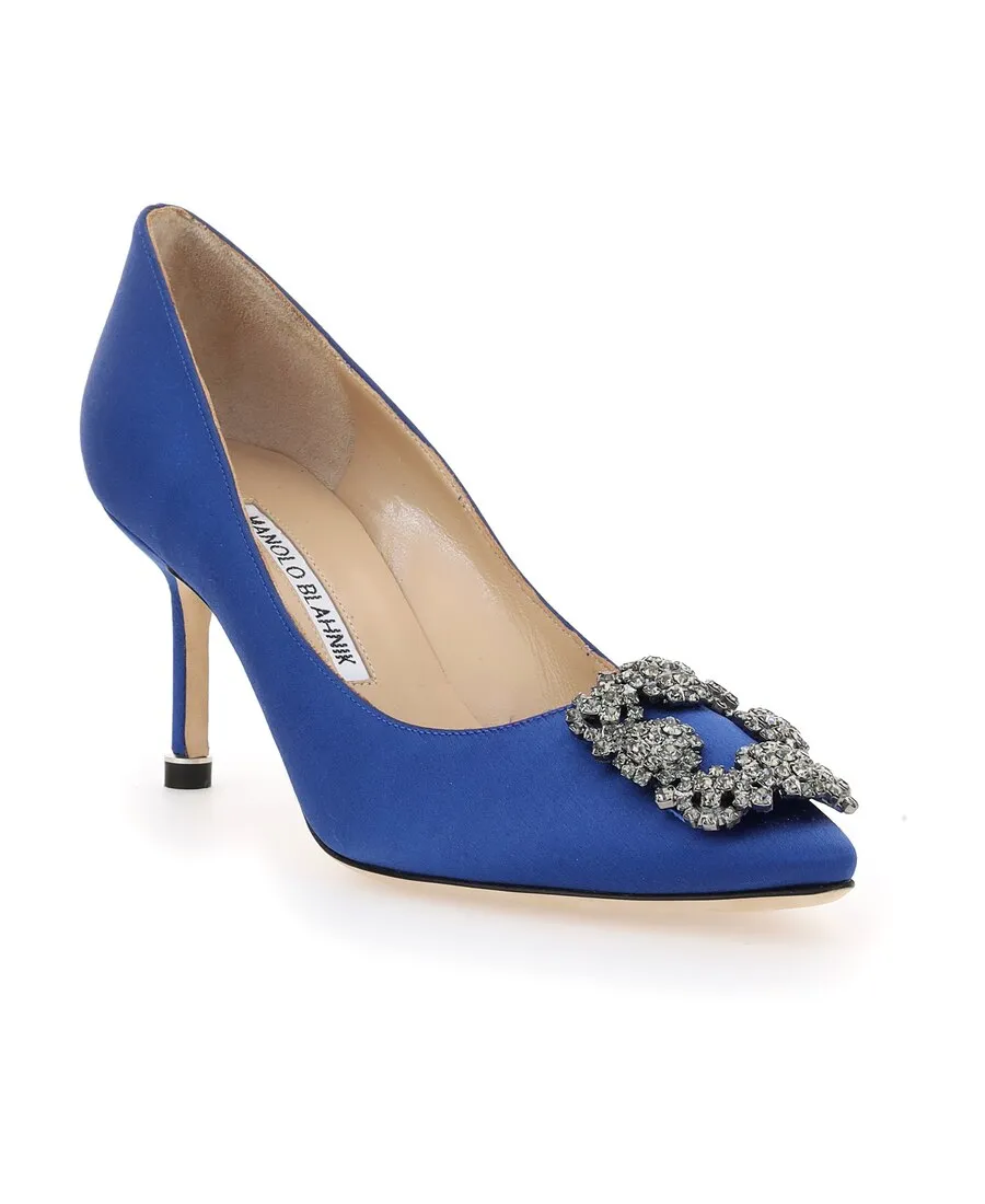 Manolo Blahnik Hangisi Embellished Pointed Toe Pumps