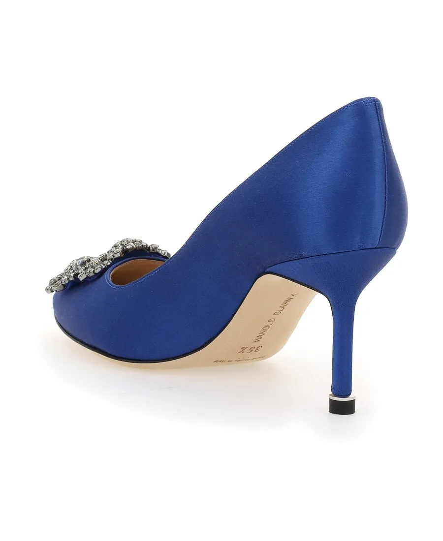 Manolo Blahnik Hangisi Embellished Pointed Toe Pumps