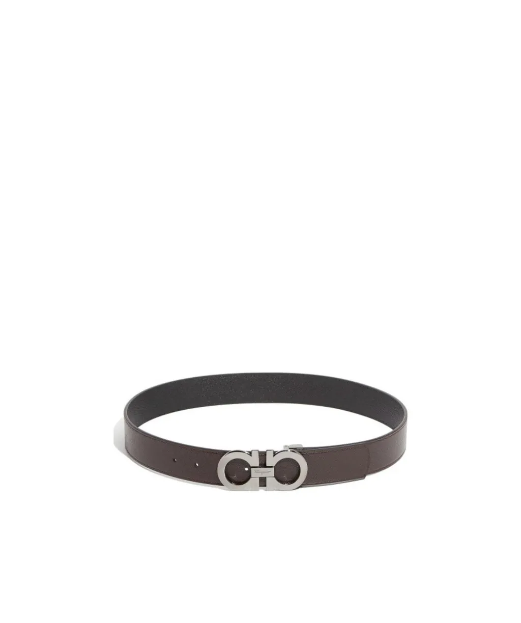 Double-Sided Adjustable Gancini Double Buckle Belt