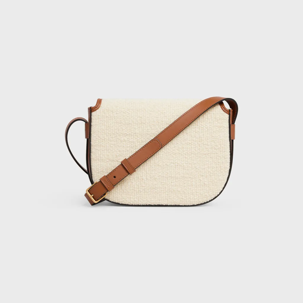 Medium Maillon Triomphe Bag In Textile And Calfskin Plein Soleil