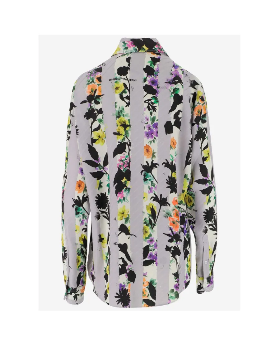 Off-White Floral Striped Shirt