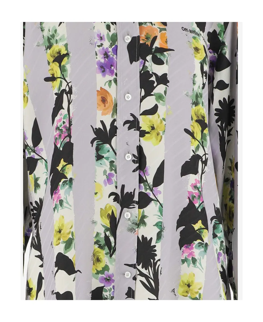 Off-White Floral Striped Shirt