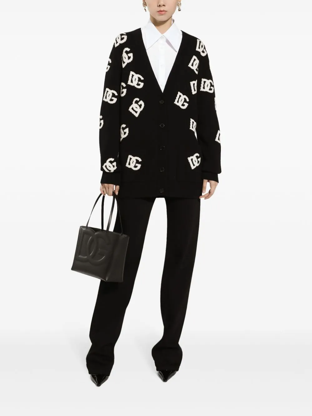 Dolce & Gabbana Logo Intarsia Knitted Cardigan