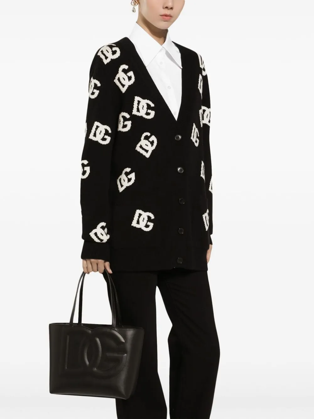 Dolce & Gabbana Logo Intarsia Knitted Cardigan