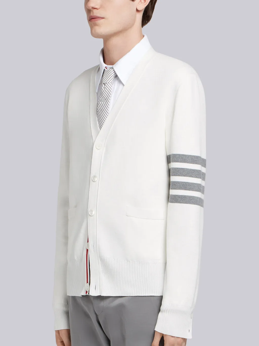 Thom Browne 4-Bar V-Neck Cardigan