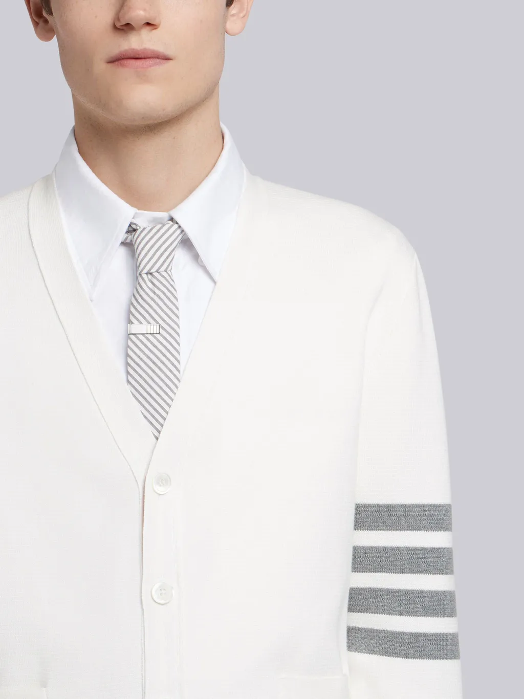 Thom Browne 4-Bar V-Neck Cardigan