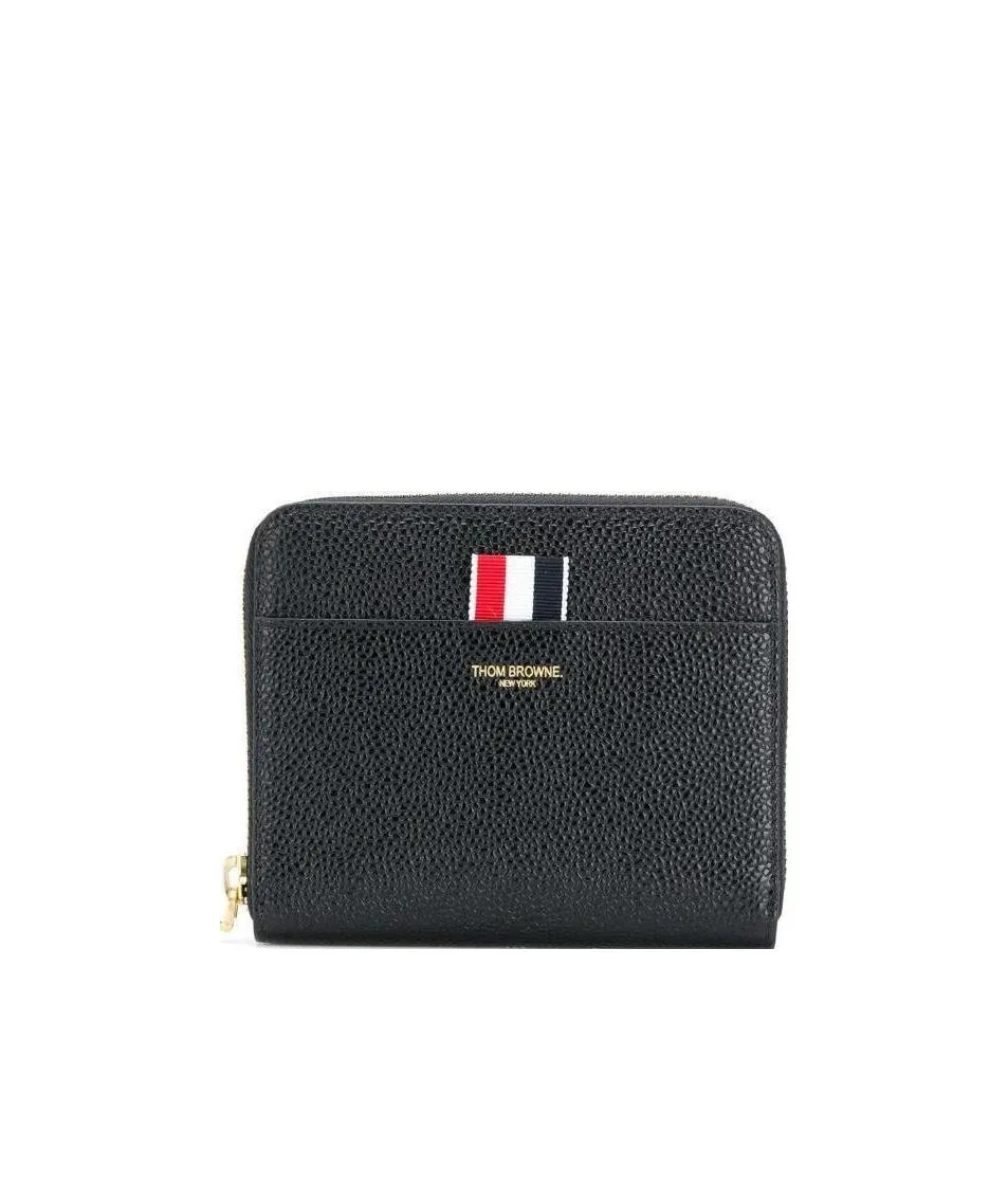 Thom Browne Logo Embossed Zipped Wallet