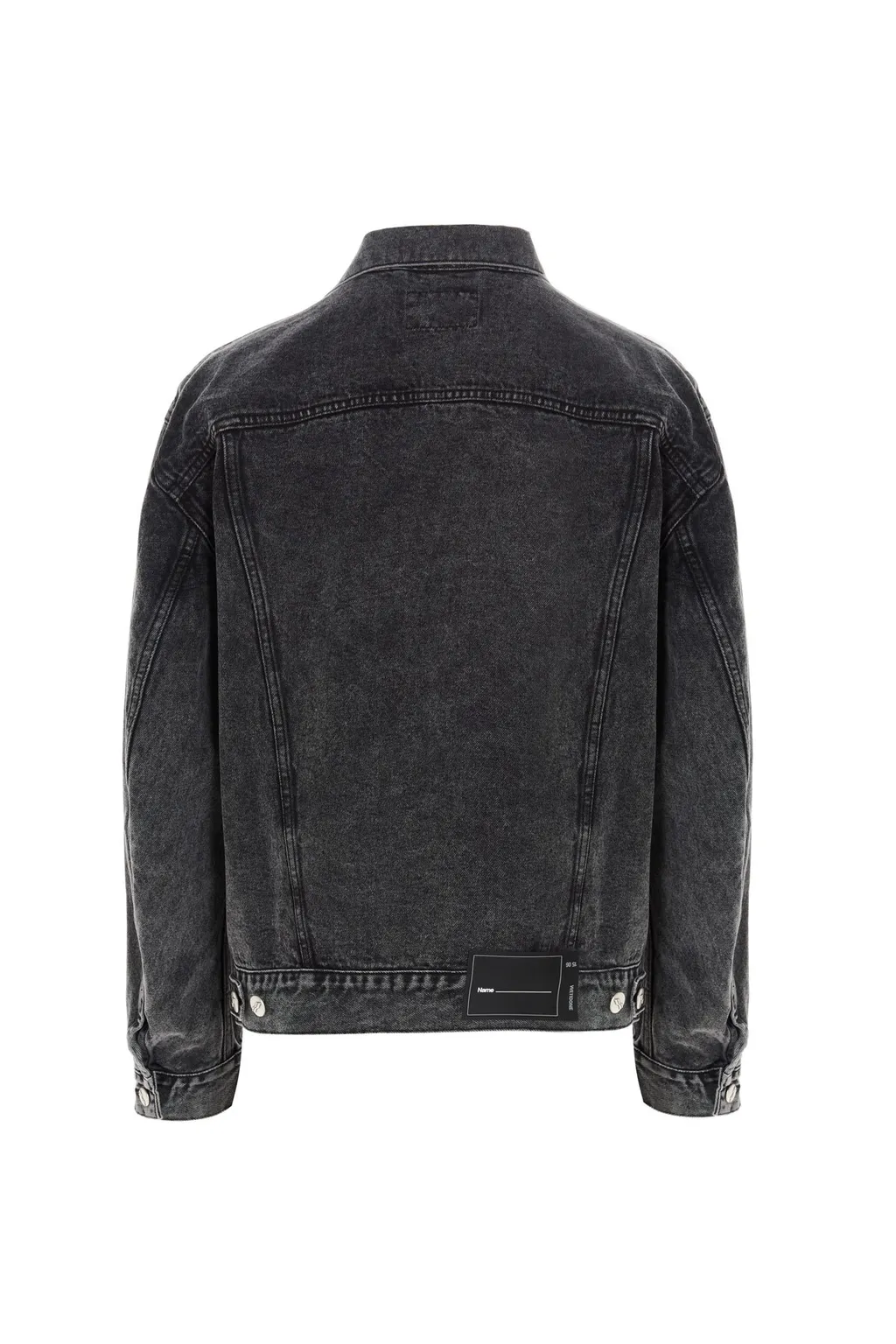We11Done Logo Patch Faded Denim Jacket