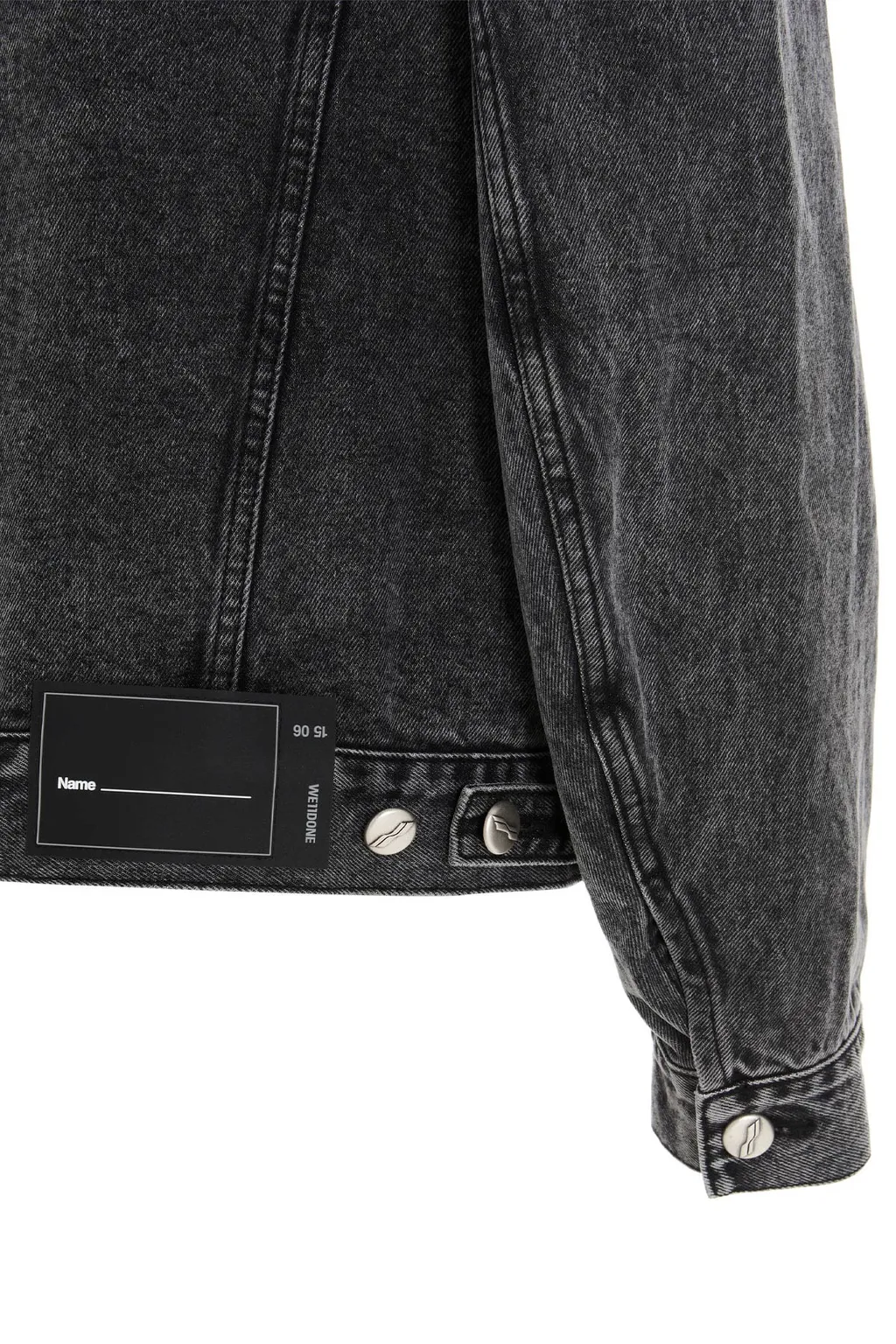 We11Done Logo Patch Faded Denim Jacket