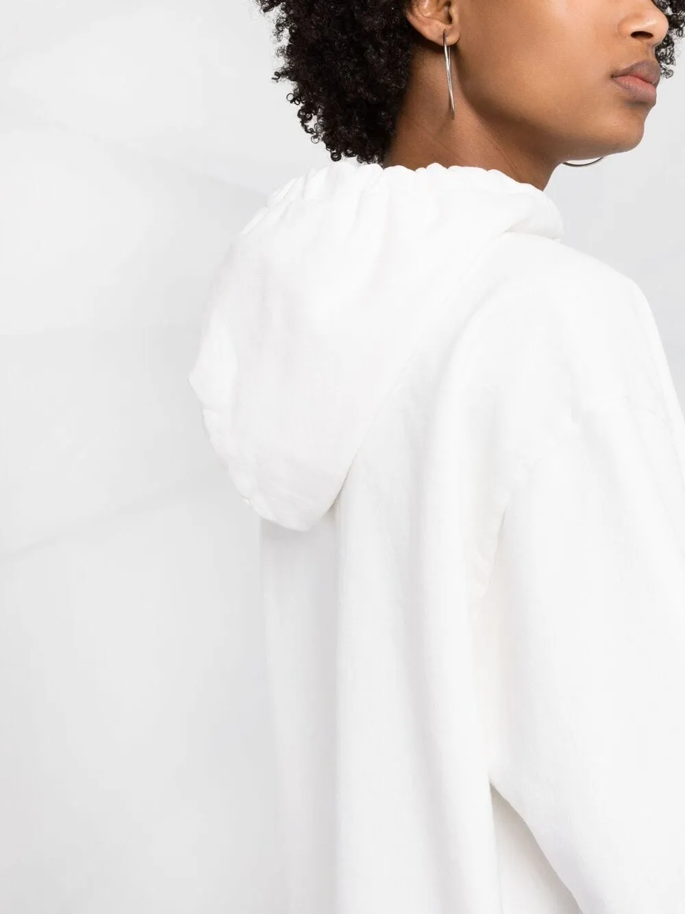 Cropped Logo-Print Hoodie